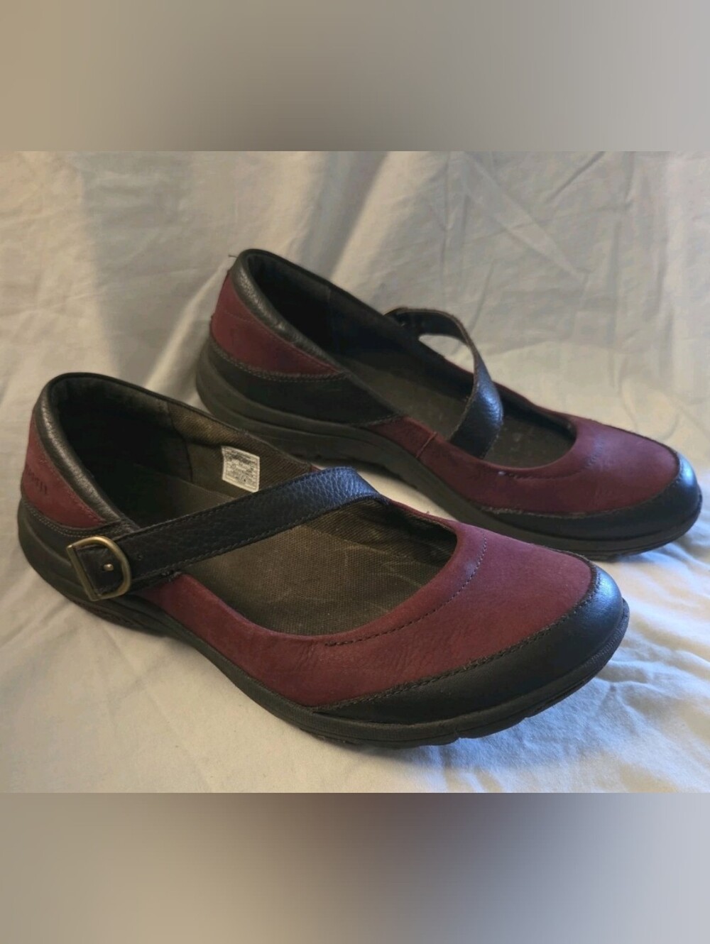 Women’s Merrell Mary Jane Comfort Flats in Deep Red Espresso 8.5 Suede Leather
